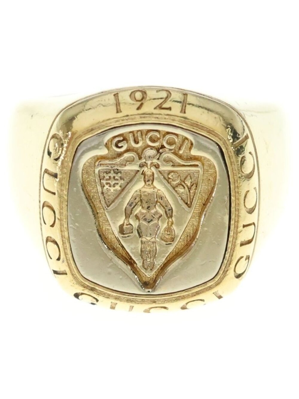 Gucci Signet Ring Coat of Arms & Gray Gold